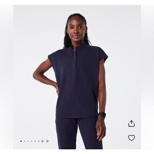 Figs Rafaela Scrub Top, Navy Blue, Women’s XL